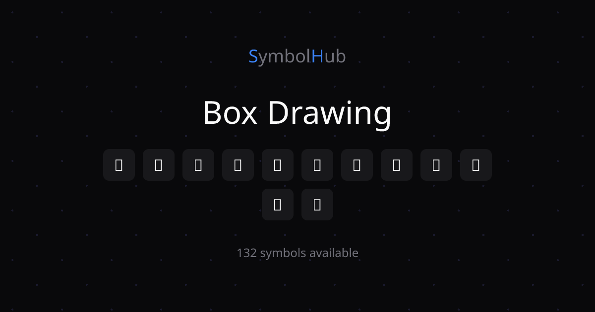 Box Drawing ─ ━ │ ┃ ┄ ┅ ┆ ┇ ┈ ┉ - Copy & Paste | SymbolHub