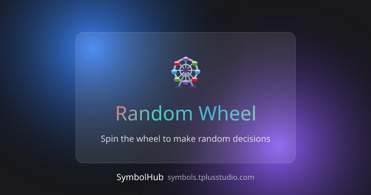 Random Wheel Spinner - Free Online Picker Tool