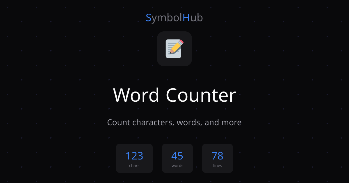 Word Counter - Free Online Character & Word Count Tool | SymbolHub